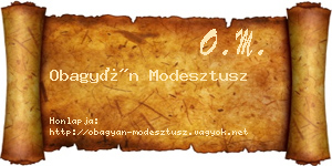 Obagyán Modesztusz névjegykártya